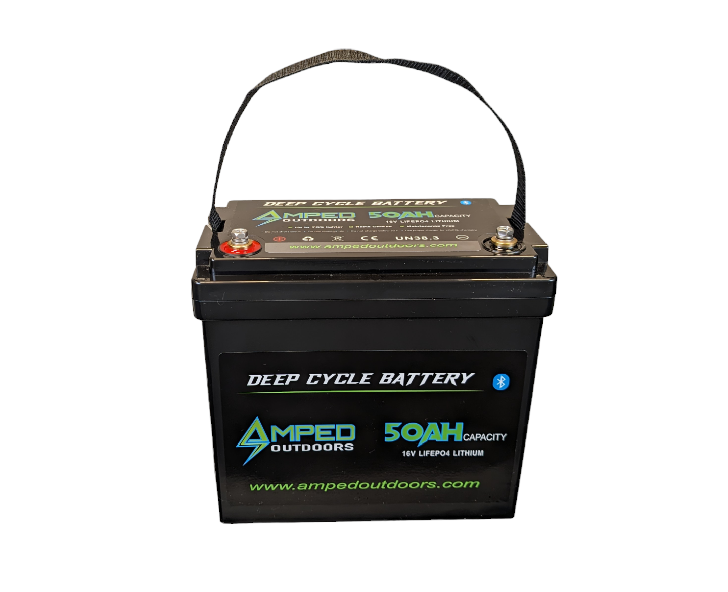 16V 50Ah LiFePO4 Battery Bluetooth IP67 Waterproof On board Charger Included