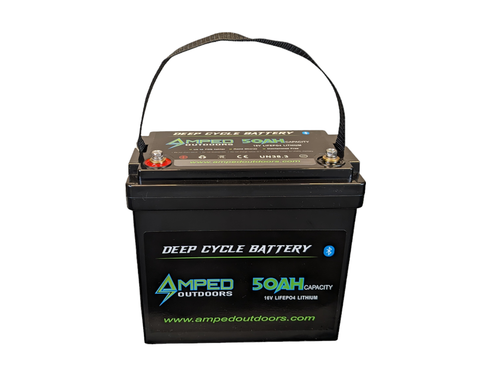 16V 50Ah LiFePO4 Battery - Bluetooth - IP67 Waterproof - On board Charger Included!