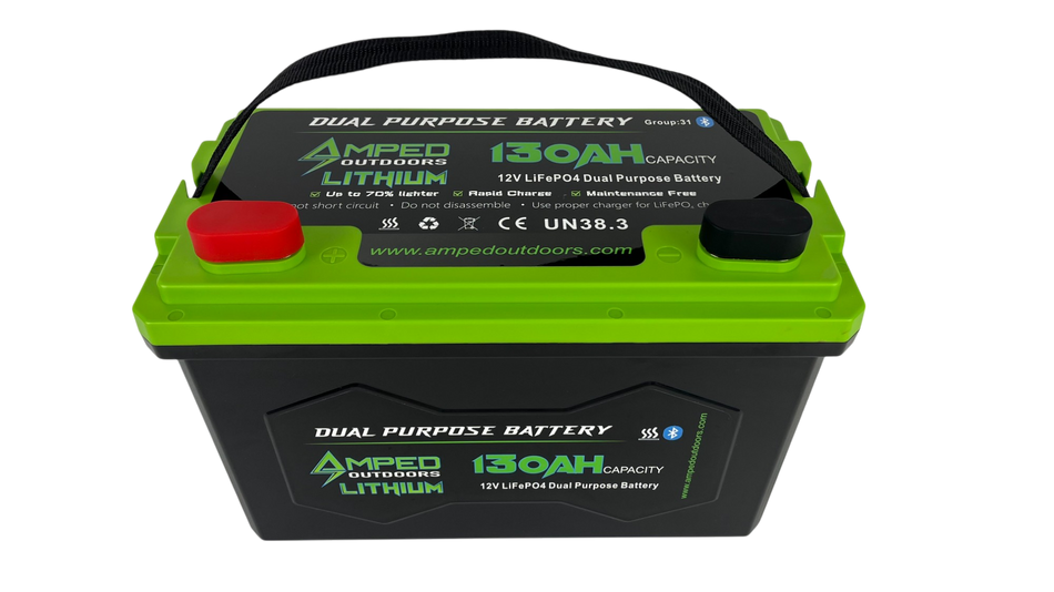 130Ah Dual Purpose Lithium Battery (Cranking) 12.8V - Bluetooth - IP67 Waterproof - Heated