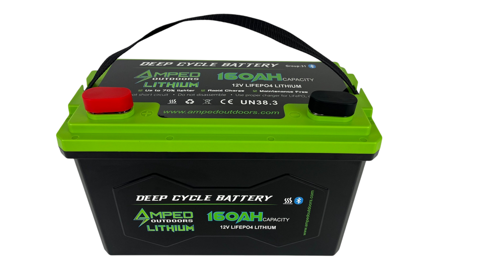 160Ah Lithium Battery (LiFePO4) 12.8V - Bluetooth - IP67 Waterproof - Heated