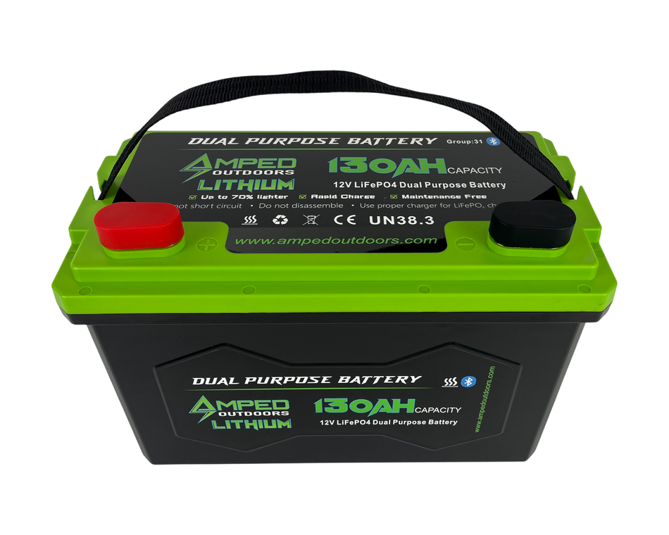 130Ah Dual Purpose Lithium Battery (Cranking) 12.8V - Bluetooth - IP67 Waterproof - Heated