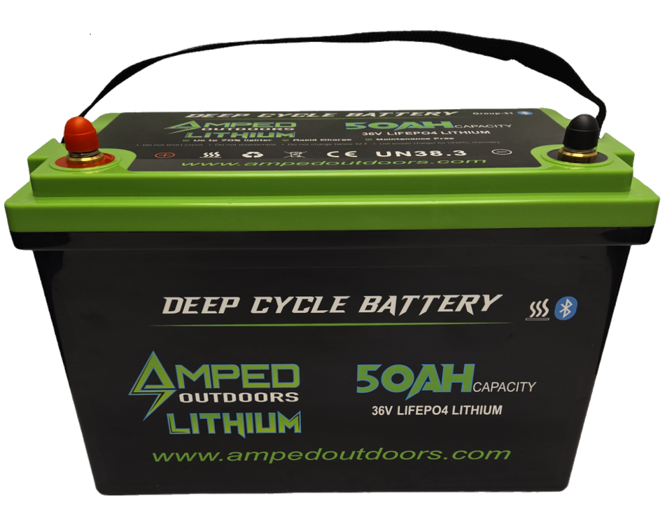Discounted - 36V 50Ah Trolling Motor Lithium Battery (LiFePO4) - *Bluetooth* - Heated